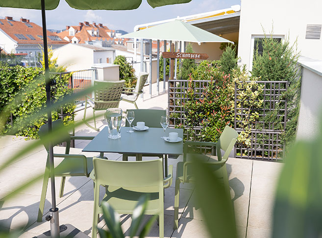 Dachterrasse im Hotel Gollner